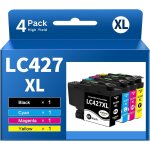 Lc427xl cartouches d'encre, bk - 6000 / cmy - 5000 pages, haute capacité, compatibles avec brother lc427 ... Lc427xl cartouches d'encre, bk - 6000 / cmy - 5000 pages, haute capacité, compatibles avec brother lc427 ...