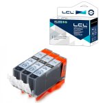Lcl cartouche d'encre compatible cli - 526 cli - 526gy (3 gris) remplacement pour canon pixma mg6150 ...