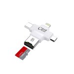Lecteur de carte 4 en 1 type c adaptateur micro usb lecteur de carte micro sd lecteur de carte pour iphone ...