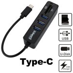 Lecteur de cartes hub de type c 2 en 1 otg, s�parateur de hub usb 2. 0, combo 3 ports sd / tf, usb 2. ...