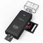 Lecteur de carte mmoire 2 en 1 haute vitesse, mini usb 3. 0, micro sd / sdhc / sdxc tf, adaptateur pour ...