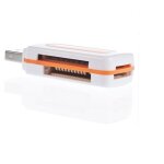 Lecteur de carte mmoire 4 en 1 : sd micro sd memory stick tf - orange