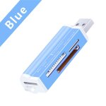Lecteur de carte mmoire flash 4 en 1, usb, adaptateur micro sd / t - flash / m2 / ms - type bleu