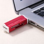 Lecteur de cartes mémoire multiple, usb 2. 0, 4 en 1, sd, sdhc, mini sd, mmc, tf, rouge #a Lecteur de cartes mémoire multiple, usb 2. 0, 4 en 1, sd, sdhc, mini sd, mmc, tf, rouge #a