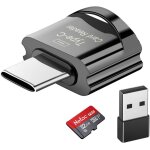 Lecteur de carte micro sd / tf usb c avec adaptateur usb - compatible avec macbook, t�l�phones android ...