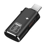 Lecteur de carte micro - sd vers usb - c transfert 5 gbps avec recharge usb - c 10w linq noir