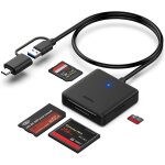 Lecteur de carte m��moire, 4 in 1 usb - c vers sd adaptateur de lecteur de carte sd micro sd ms cf, compatible ...