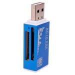 Lecteur de cartes multi - mmoire, tout en 1, petit adaptateur bleu usb 2. 0 pour micro sd sdhc tf m2 ...
