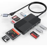 Lecteur de carte multiple 8 - in - 2, adaptateur de lecteur de carte m�moire usb c usb3. 0 pour sd sdxc ...