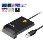 Lecteur de carte  puce usb - cac militaire avec adaptateur d'accs public / carte d'identit / carte ...