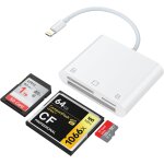Lecteur de carte sd 3 en 1 pour iphone ipad, adaptateur de carte m�moire pour cam�ra de randonn�e, dslr ...