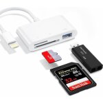 Lecteur de carte sd - rocketek - 3 en 1 - usb otg - adaptateur pour iphone / ipad - connecte divers p�riph�riq ...
