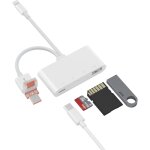 Lecteur carte sd, lecteur de carte sd, adaptateur carte sd 4 en 1, lecteur sd compatible avec iphone ...