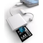 Lecteur de carte sd pour iphone, 2 en 2 adaptateur pour lecteur de carte sd usb c, lecteur d'adaptateur ... Lecteur de carte sd pour iphone, 2 en 2 adaptateur pour lecteur de carte sd usb c, lecteur d'adaptateur ...