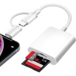 Lecteur de carte sd pour iphone, [apple mfi certified] lightning usb c adaptateur carte sd pour micro ...