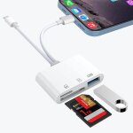 Lecteur de carte sd pour iphone / ipad, 3 en 2 usb c vers lecteur de carte sd / tf adaptateur lecteur ...