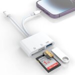 Lecteur de carte sd pour iphone / ipad, adaptateur de lecteur de carte sd tf micro sd lecteurs de cartes ...