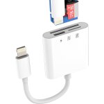 Lecteur de carte sd lightning (3 en 1) pour iphone 14 13 pro max, chargeur, c�ble adaptateur, micro sd ...
