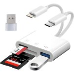 Lecteur carte sd multifonction 6 en 1 avec fente pour carte mmoire, port usb / usb - c, adaptateur carte ...