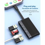 Lecteur carte sd usb 3. 0, lecteur de carte mmoire 7 en 1, lit 5 cartes simultanment, prend en charge ...