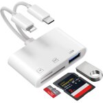 Lecteur de carte sd usb c pour iphone ipad, lecteur de carte sd 3 en 2 avec sd / microsd / usb3. 0 3 ...