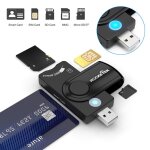 Lecteur de carte sim externe intelligent, usb 2. 0, tf, lecteur de carte mmoire, adaptateur de cl usb ...