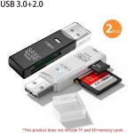 Lecteur de cartes usb 2. 0 / 3. 0 multifonctionnel 2 en 1, lecteur de cartes m�moire micro sd tf, adaptateur ...