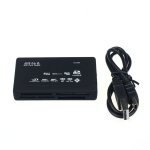 Lecteur de carte usb 2. 0 pour sd xd ms mmc cf sdhc tf micro sd adaptateur m2 bk