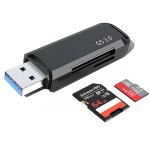 Lecteur de cartes usb 3. 0 pour sd, micro sd, mmc - transfert rapide, plug & play, design compact, jusqu' ...