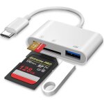 Lecteur de carte usb c sd, adaptateur de carte m�moire micro tf avec port usb a pour iphone 15 16 / ipad ...