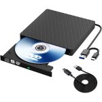 Lecteur cd dvd externe pour pc, portable cd / dvd + / - rw drive, graveur enregistreur usb 3. 0 et type ...