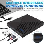 Lecteur cd dvd externe pour pc - usb 3. 0 type - c graveur enregistreur, portable cd / dvd + / - rw drive, ...