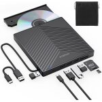 Lecteur cd dvd externe pour pc, usb 3. 0 et type - c cd / dvd + / - rw graveur enregistreur, mince graveur ...