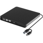 Lecteur dvd externe usb 3. 0 et type - c, graveur dvd externe haute vitesse, cd externe portable pour ...