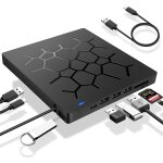 Lecteur dvd externe, usb 3. 0 cd graveur dvd pour ordinateurs portables, type - c cd / dvd rom + / - ...