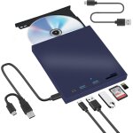 Lecteur dvd - rom cd - rom cd - rw vcd externe, graveur dvd / cd usb 3. 0 et type - c avec lecteur de ...