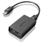 Lenovo displayport to dual - displayport monitor cable usb a noir