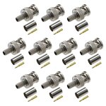 Letnerny - 10 ensembles connecteurs a sertir bnc avec broche centrale en laiton pour adaptateur de c�ble ...