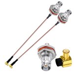 Letnerny - 2 pack 6 pouces bnc femelle vers mcx mle cble coaxial angle droit rg316 mcx angle droit ...