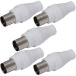 Letnerny - c68973 - lot de 5 fiche / pr / connecteur d'antenne rf femelle droit tv pour cbles coaxiaux ...