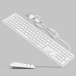 Letnerny - clavier filaire complet pour mac os - support pliable intgr, connexion par cble via usb ...