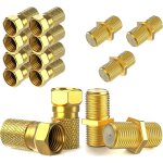 Letnerny - connecteur f fiche 7mm 10x + f coupleur 5x joint en caoutchouc ecrou large a visser rallonge ...