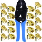 Letnerny - pince a sertir pour c�ble coaxial et connecteurs rp - sma m�les + rp - sma femelles 10set ...