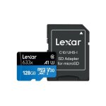 Lexar high performance - carte mmoire flash - 128 go - a1 / video class v30 / uhs - i u3 / class10 - ...