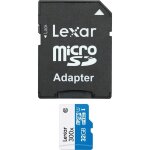 Lexar lsdmi32gbb1eu300a carte m�moire micro sdhc uhs - i 300 x 45 mo / s avec adaptateur sd 32 go