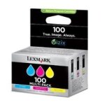 Lexmark cartridge no. 100 - cartouche d'impression - 1 x jaune, cyan, magenta - 200 pages - lrp / lccp ...