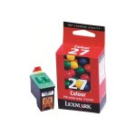 Lexmark cartridge no. 27 - couleur (cyan, magenta, jaune) - originale - emballage coque avec alarme radiolect ...