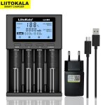 Liitokala lii - m4 18650 chargeur cran lcd chargeur universel intelligent capacit de test 26650 18650 ...