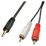 Lindy premium - c�ble audio - rca x 2 m�le pour mini - phone stereo 3. 5 mm m�le - 3 m - noir - moul� ...