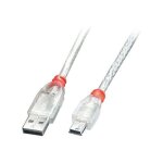 Lindy - c�ble usb - usb (m) pour mini usb type b (m) - usb 2. 0 - 5 m - moul� - transparent